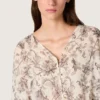 Damen-Minikleid aus Baumwolle mit schwarz-weißem Blumenprint