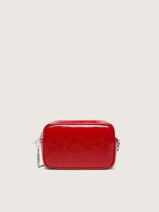 Damen-Minitasch-Star Bag aus rot lackiertem Leder mit Ton-in-Ton-Stern