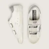 Damen-Old-School-Sneaker mit silbernem Glitzerstern und eisgrauer Zunge aus Wildleder