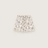 Damen-Shorts aus schwarz-weißem Baumwollpopeline mit Blumenprint
