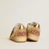 Damen-Sneaker „Ball Star“ aus Nappa und Wildleder mit Stern aus Ponyfell und metallischer Fersenlasche