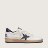 Damen-Sneaker „Ball Star“ aus Nappaleder mit schwarzem Stern und schwarzer Fersenlasche