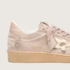 Damen-Sneaker „Ball Star“ aus puderrosa Wildleder mit metallisch-goldenem Stern