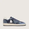 Damen-Sneaker „Ball Star LTD“ aus dunkelblauem Leder mit hellblauem Swarovski-Kristallstern und Wildledereinsätzen
