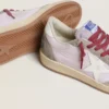 Damen-Sneaker „Ball Star LTD“ aus lila Nylon mit weißem Lederstern und Wildledereinsätzen