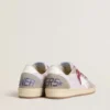 Damen-Sneaker „Ball Star LTD“ aus lila Nylon mit weißem Lederstern und Wildledereinsätzen