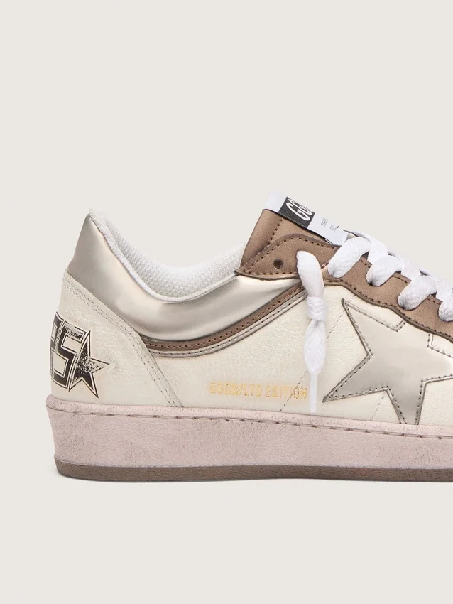 Damen-Sneaker „Ball Star LTD“ aus Nappaleder mit metallischem Stern und Einsätzen auf Bio-Basis