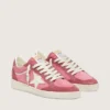 Damen-Sneaker „Ball Star LTD“ aus rosa Wildleder mit cremefarbenem Lederstern und roten Wildledereinsätzen