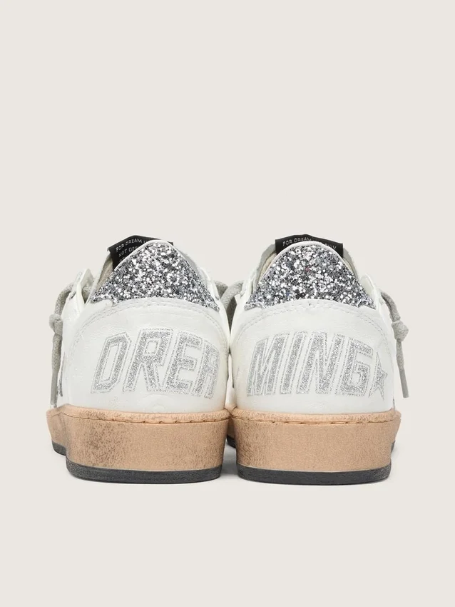 Damen-Sneaker „Ball Star Wishes“ aus Nappaleder mit Glitzerstern und Fersenlasche