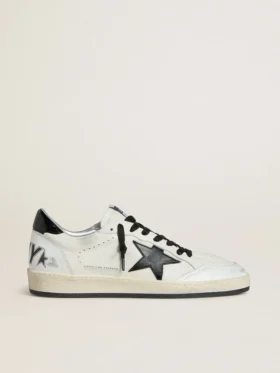 Damen-Sneaker „Ball Star Wishes“ aus Nappaleder mit schwarzem Naplak-Stern und Fersenlasche