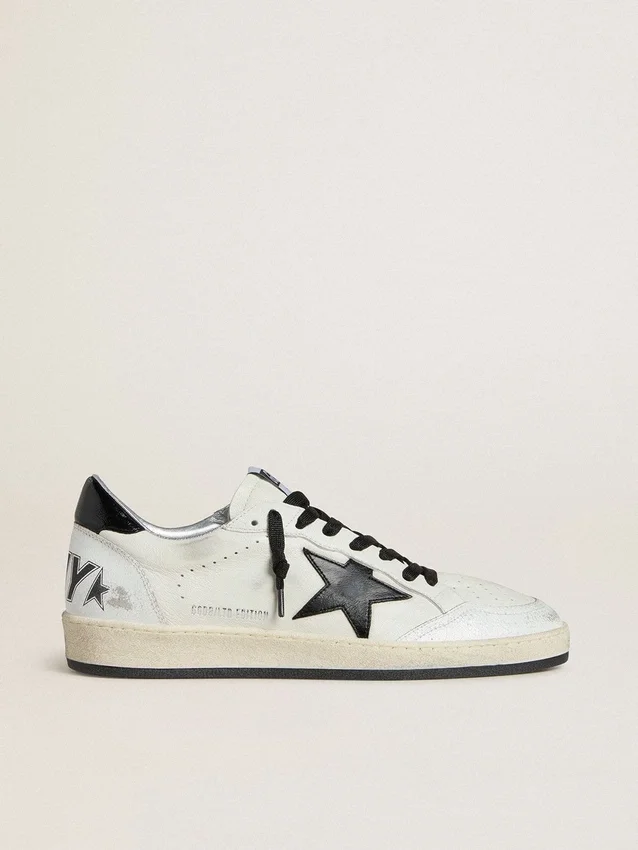 Damen-Sneaker „Ball Star Wishes“ aus Nappaleder mit schwarzem Naplak-Stern und Fersenlasche