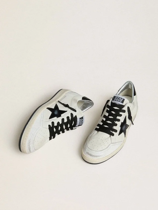 Damen-Sneaker „Ball Star Wishes“ aus Nappaleder mit schwarzem Naplak-Stern und Fersenlasche