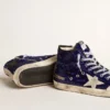 Damen-Sneaker „Francy Penstar“ in leuchtend blauen Pailletten mit eisgrauem Stern aus Wildleder