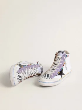 Damen-Sneaker „Francy Penstar LAB“ mit schwarzem Lederstern und mehrfarbigen Nieten
