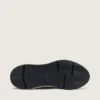 Damen-Sneaker „Running Sole“ aus cremefarbenem Nylon und Leder mit grünem Lederstern