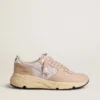 Damen-Sneaker „Running Sole“ aus Mesh und Nubuk mit silbernem Metallic-Lederstern