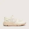Damen-Sneaker „Running Sole“ aus Mesh und weißem Nappaleder