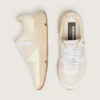Damen-Sneaker „Running Sole“ aus Mesh und weißem Nappaleder