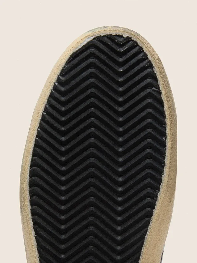 Damen-Super-Star LTD aus schwarzem Leder mit Krokodilprägung, schwarzem Wildlederstern und Fersenlasche