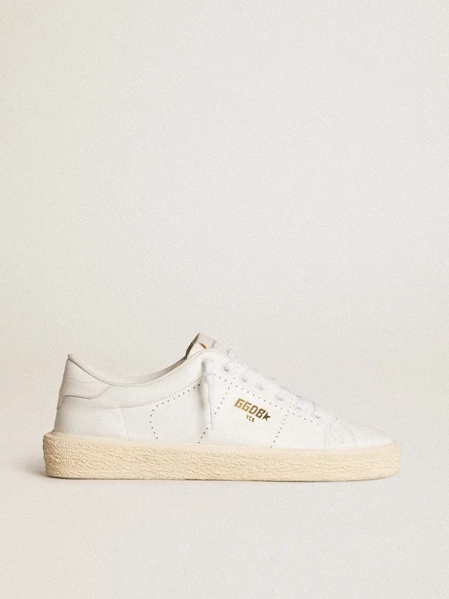 Damen-Tennisschuhe aus weißem Leder