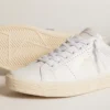 Damen-Tennisschuhe aus weißem Leder