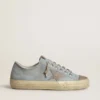 Damen-V-Star aus hellblauem Canvas mit taubengrauem Lederstern