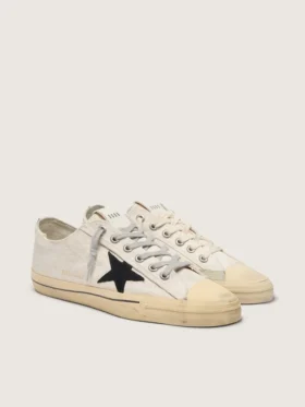 Damen-V-Star mit schwarzem Stern aus Wildleder und gesticktem Schriftzug