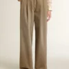 Damenhose aus khakifarbener Baumwolle