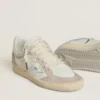 Damenmodell „Ball Star LTD“ aus Nappaleder und Wildleder mit silbernem Lederstern und Swarovski-Kristallen