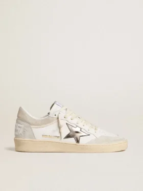 Damenmodell „Ball Star“ mit Stern aus Metallic-Leder und glänzender Lederlasche am Absatz