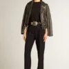 Distressed-Hemd für Damen in Regular-Fit, schwarz