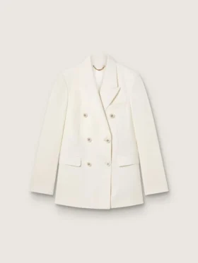 Doppelreihiger Damen-Blazer in gealtertem Weiß