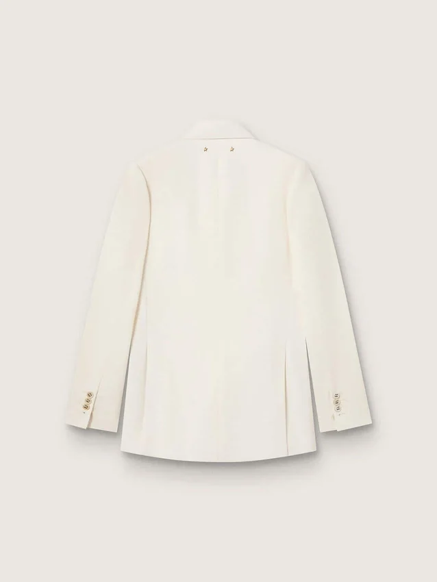 Doppelreihiger Damen-Blazer in gealtertem Weiß