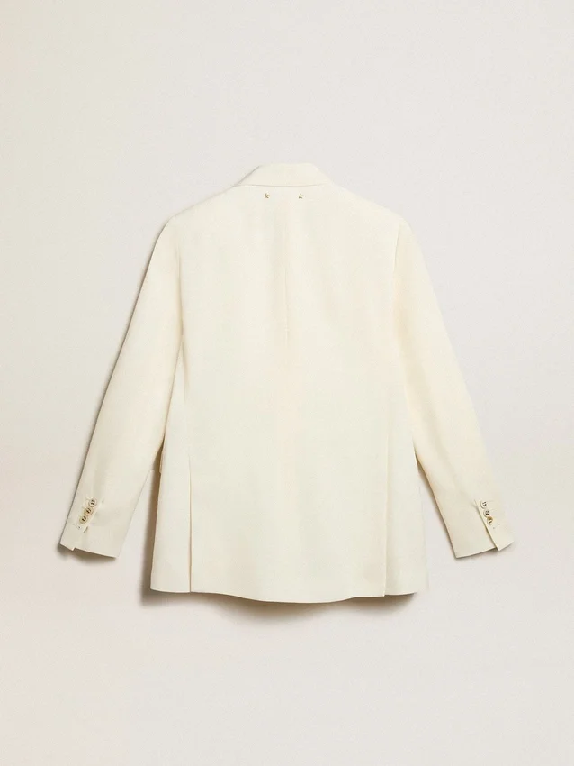 Doppelreihiger Damen-Blazer in gealtertem Weiß