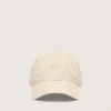 Ecrufarbene Baseballkappe mit Ton-in-Ton-gesticktem Stern