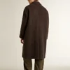 Einreihiger „Journey“-Herrenmantel aus knitterfreier Wollmischung mit Blumenanstecker
