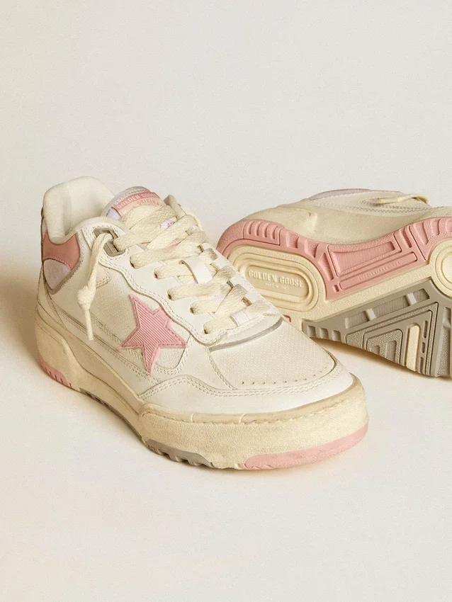 Forty2 für Damen mit rosa Stern und weißer Fersenlasche aus Leder