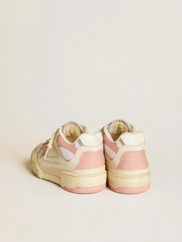 Forty2 für Damen mit rosa Stern und weißer Fersenlasche aus Leder