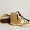 Francy Penstar in Goldglitzer mit weißem Lederstern