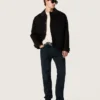 Slim-Fit-Herrenjeans aus dunklem Indigo-Stretch-Denim
