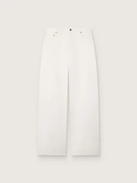 Goldene Boyfriend-Jeans für Damen aus optisch weißem Bull-Denim