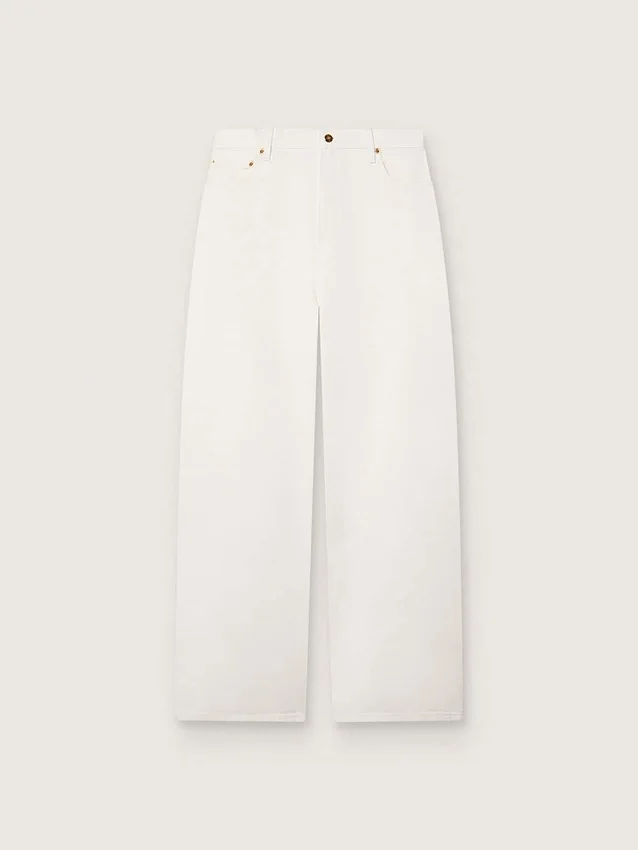 Goldene Boyfriend-Jeans für Damen aus optisch weißem Bull-Denim