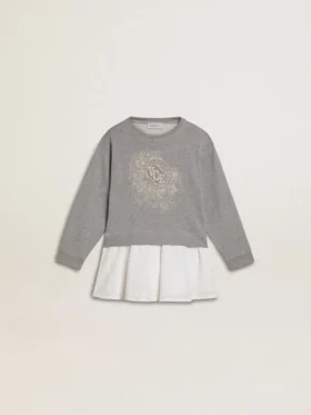 Grau-weißes Minikleid für Mädchen