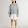 Grau-weißes Minikleid für Mädchen