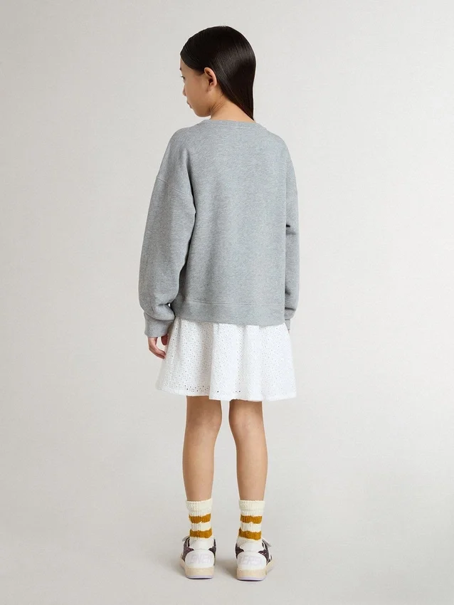 Grau-weißes Minikleid für Mädchen