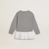 Grau-weißes Minikleid für Mädchen