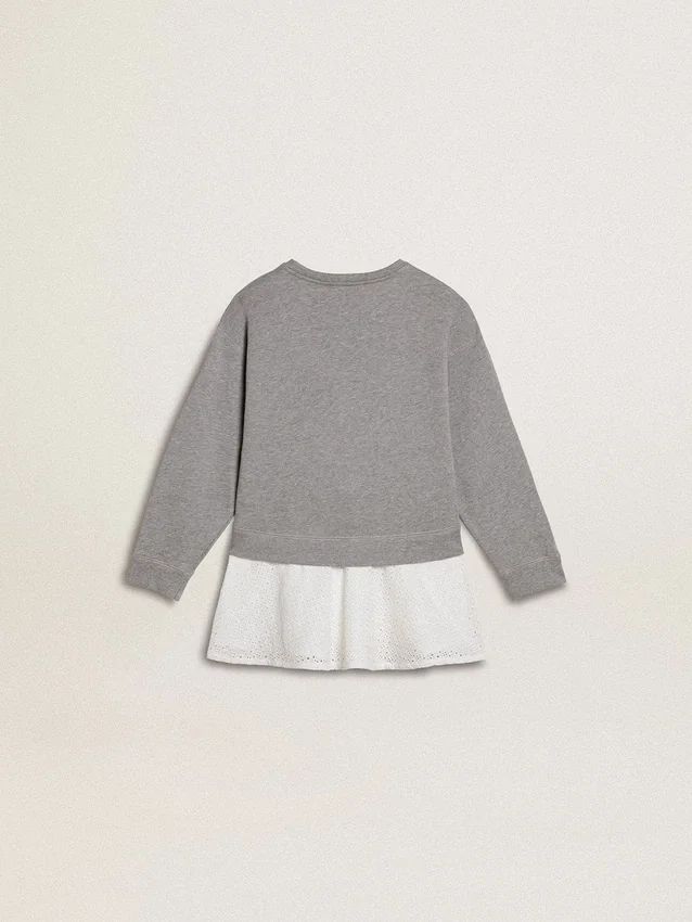 Grau-weißes Minikleid für Mädchen