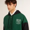 Grün-blaues Wende-Kapuzensweatshirt für Herren