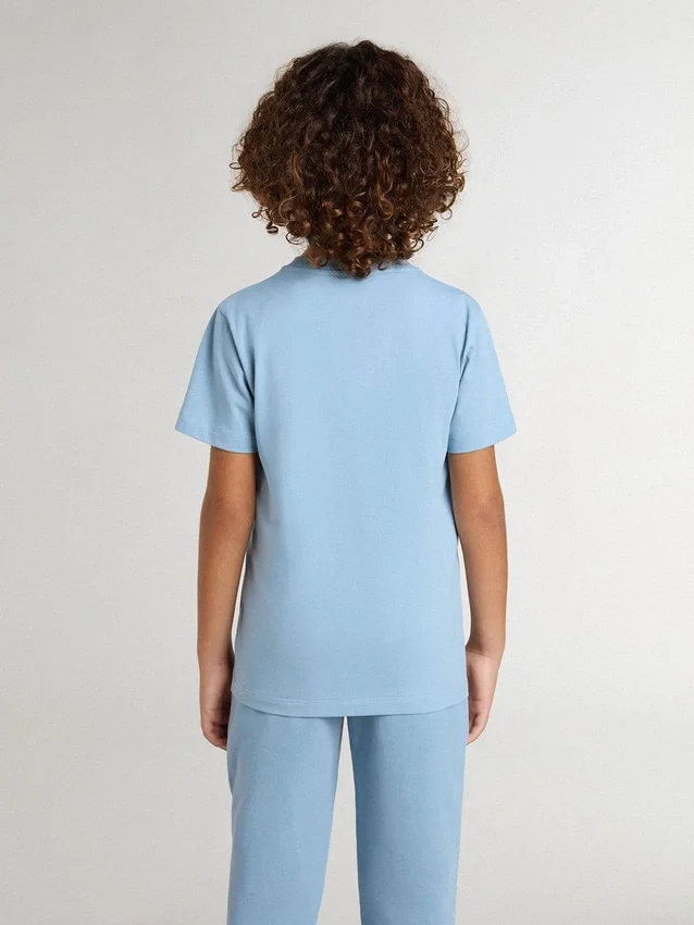 Hellblaues Jungen-Hemd mit Aufdruck