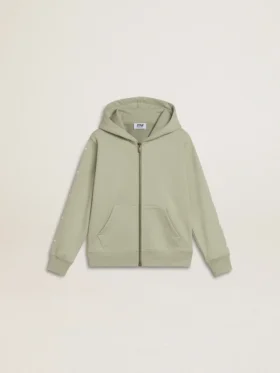 Hellgrünes Sweatshirt mit Reißverschluss